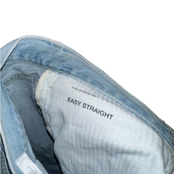 7 For All Mankind High Rise Easy Straight Leg Jeans in Sun Blue Ridge Wash 30 - Picture 9 of 11